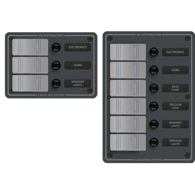 Blue Sea Systems Water Resistant Panels - W/r DC Panel 6POS Vert Black | 8053
