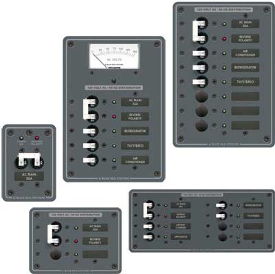 Blue Sea Systems AC Main Circuit Breakers - AC Main Panel +3 Breakers 30A | 8043