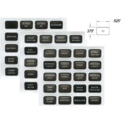 Blue Sea Systems Lexan Label Kit - DC Waterproof Label Kit | 8214