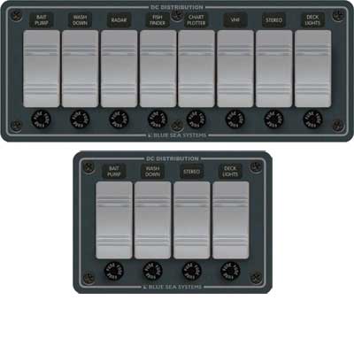 Blue Sea Systems Water Resistant Panels - W/r DC Panel 4POS Horz Black | 8262
