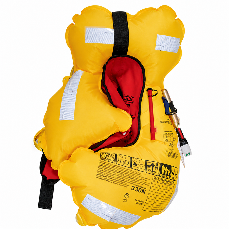LALIZAS Advanced LAMDA Auto 330N Lifejacket | SOLAS/MED | Sprayhood & Crotch Strap | 72115