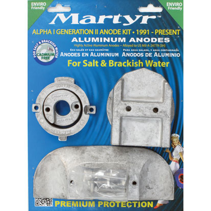 Martyr Aluminum Anode Kit - Mg MERC Alpha Genii Anode Kit | ALPHAKITM