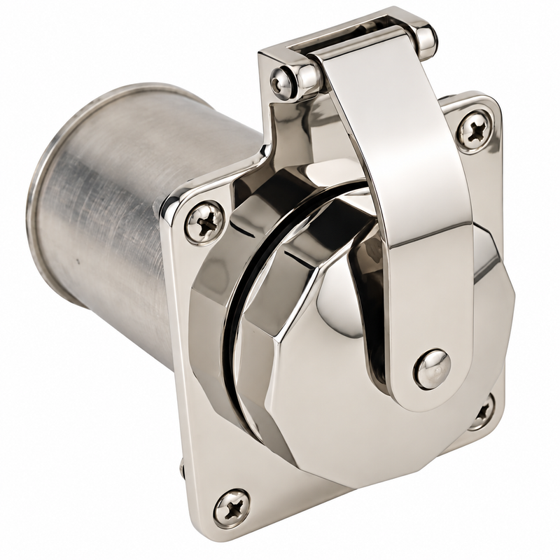 Glendinning — Cablemaster Hawse Pipe Assembly, Stainless Steel, for Bolt On Style Plug — GLE-04050