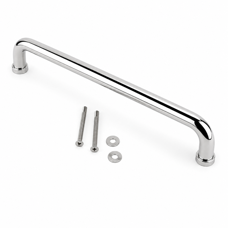 Mobella Talon Sliding Door Latch with High Seas Handle Kit | Chrome | 22.5–27mm Tube