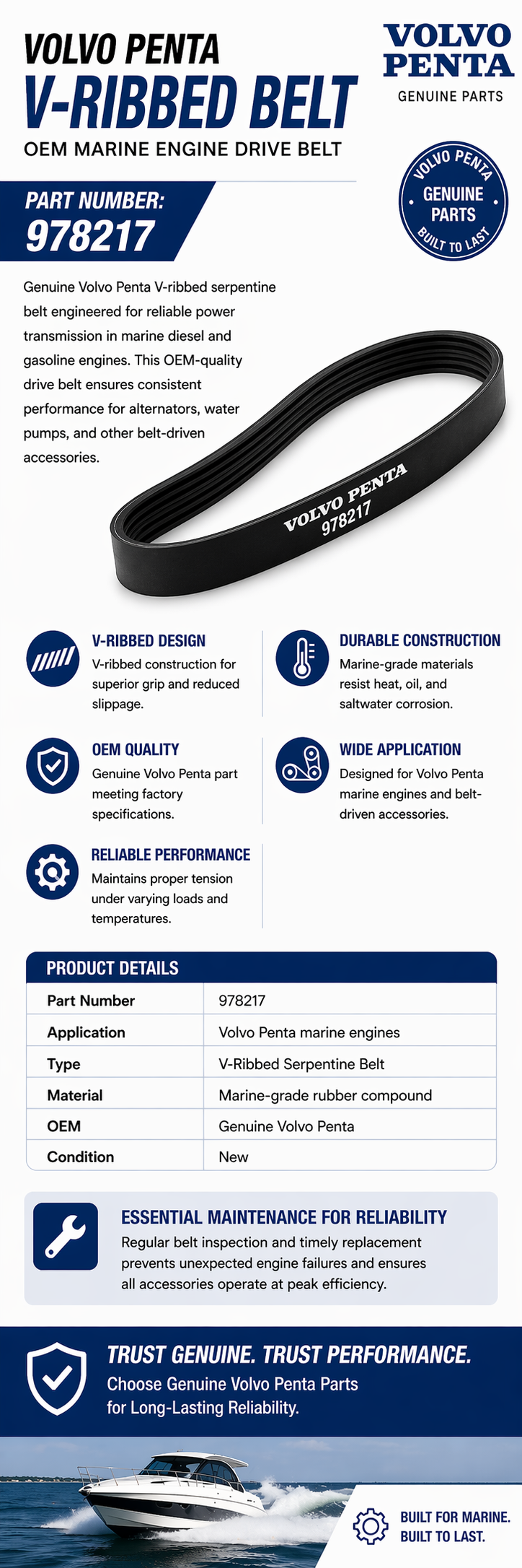 Volvo Penta V-Ribbed Belt 978217