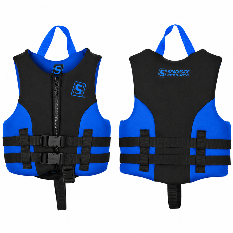 Seachoice 85134 Evoprene Multi-Sport Life Jacket – Adult S | Blue/Black | Fits Chest 30–33 in | USCG Level 70