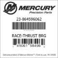 Mercury MerCruiser Thrust Bearing Race 864596066