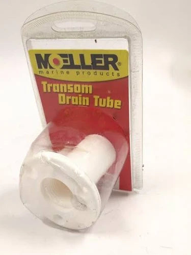 Moeller Flush-Mount Transom Drain Tube with Plug — O-Ring Sealed, Trailerable Boats (114-02030310)