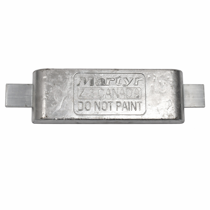 Aluminum Hull Anode with Aluminum Strap 12" x 3" x 1-1/4" CMT-Z03AA
