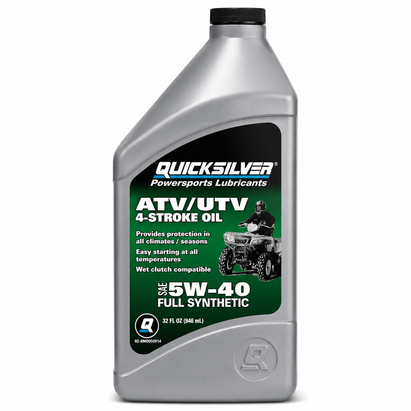 Mercury Quicksilver 5W-40 Full Synthetic 4-Stroke ATV/UTV Engine Oil 8M0058914 – 1 Quart