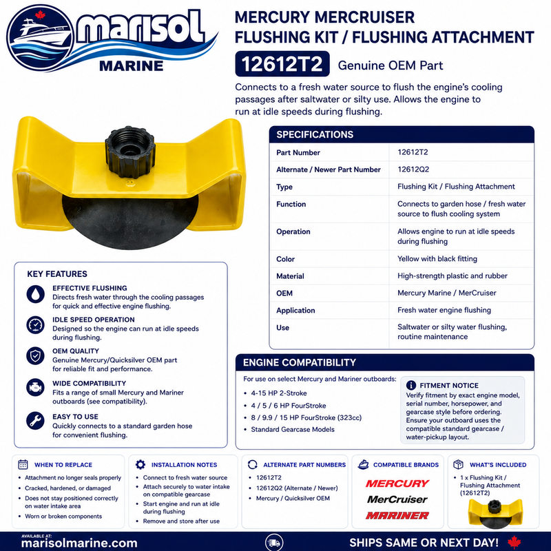 Mercury 12612T2 Outboard Flushing Attachment | 4–15 HP