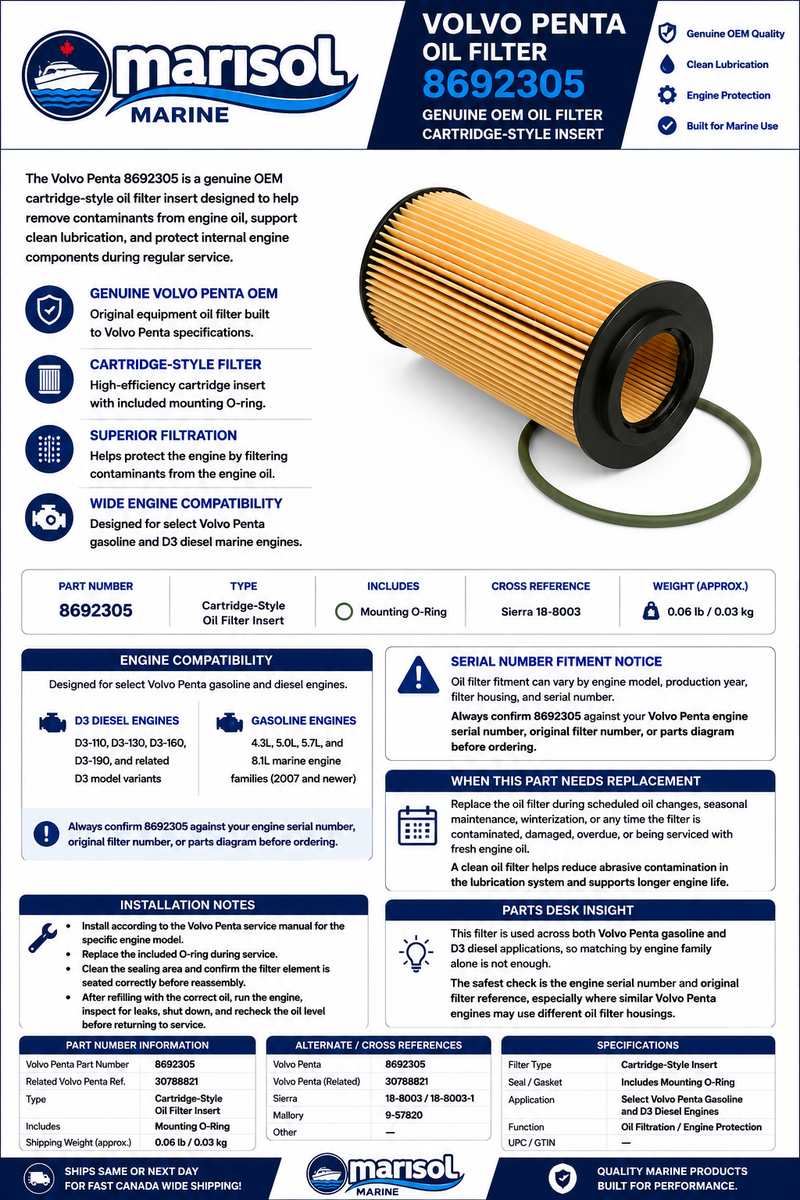 Volvo Penta Oil Filter 8692305