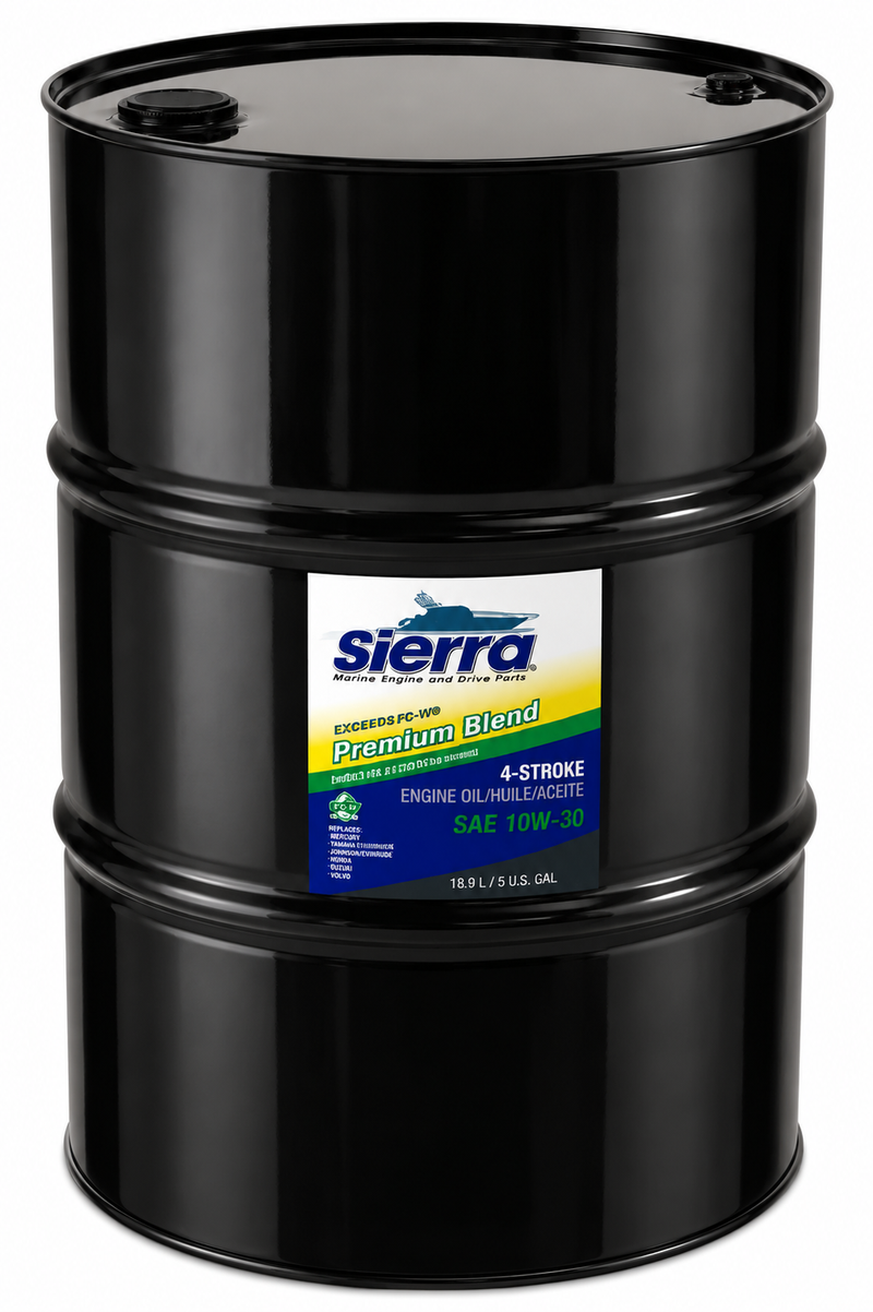 Sierra 9420CAT7 4-Stroke Mineral Marine Outboard Engine Oil, 10W-30, 55-Gallon Drum