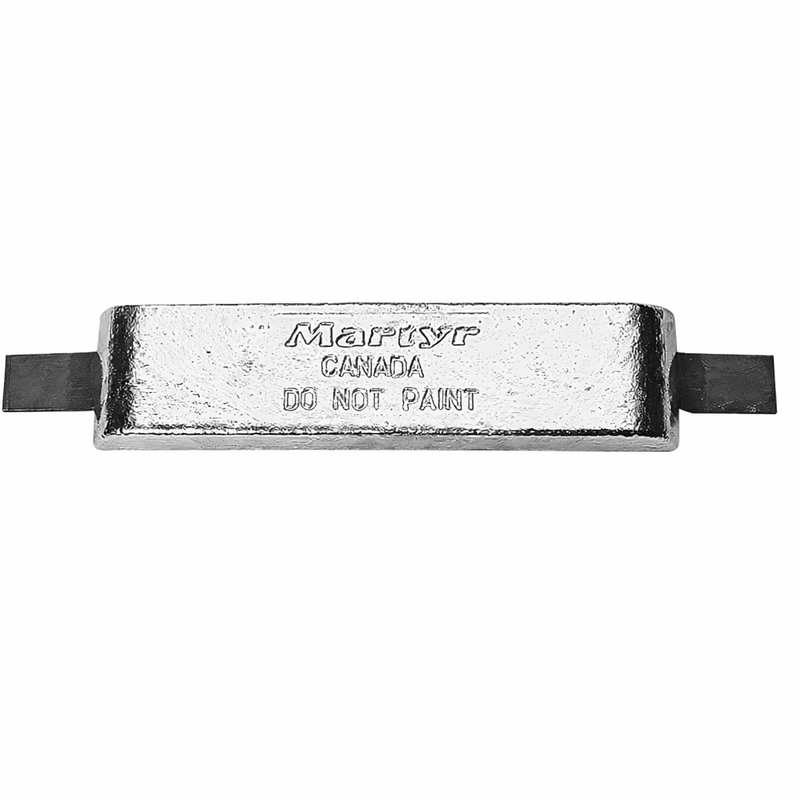 Aluminum Hull Anode with Stainless Steel Strap 5" x 2-1/4" x 1" CMT-Z06SA