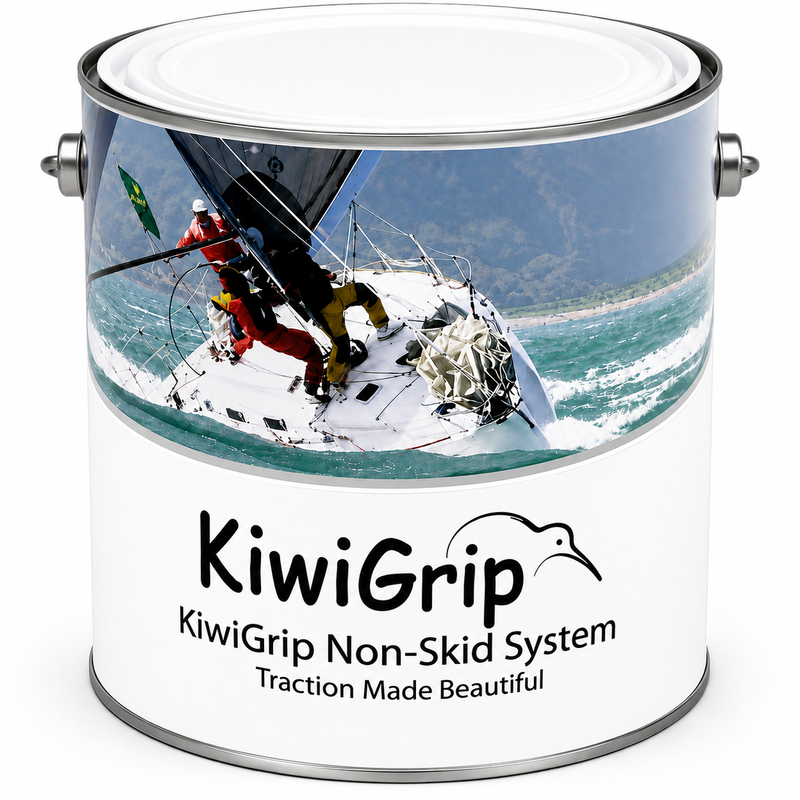 KiwiGrip Non-Skid Deck Coating | White | 1 Gallon | Rollable Anti-Slip Surface Treatment