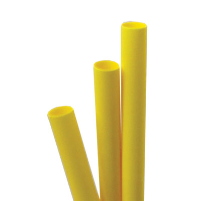 Illustrative yellow FTZ dual-wall heat-shrink tubing. Select the supplied inside diameter; one 48-inch length is supplied.