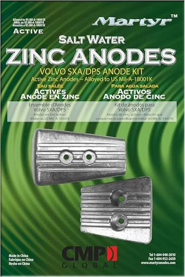 Martyr CMSXAKITZ Zinc Anode Kit – Volvo Penta SX-A / DPS Drive | Saltwater
