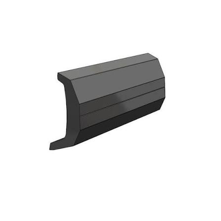 TACO Rigid Vinyl Rub Rail – Black, 1-7/8" H x 3/4" W x 20 ft.