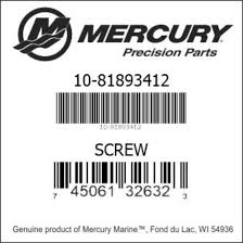 Mercury Marine OEM Screw M8 x 30 | 4000354 | 496 / 8.1L Oil Filter, Heat Exchanger, Power Steering & Outboard