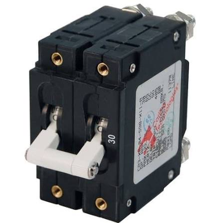 Blue Sea Systems Toggle Circuit Breaker Double Pole 30A White – BSS-7365