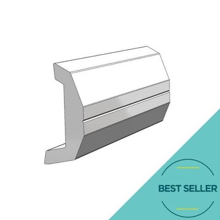 Rigid Vinyl Rub Rail, White, 1-7/8" H x 3/4" W x 20' L