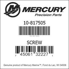Mercury Quicksilver Stainless Steel Machine Screw — 817505 — 1/4-20 × 0.620 in.