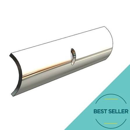 TACO Marine 316L Stainless Steel Hollow-Back Rub Rail – 3/4" x 12 ft. (S114511P12)