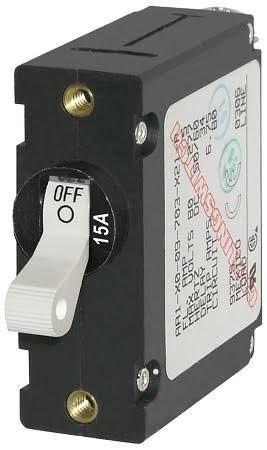 Blue Sea Systems Toggle Circuit Breaker Single Pole 15A White – BSS-7210