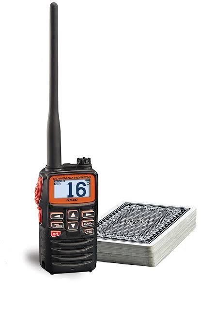 Standard Horizon HX40 Ultra Compact 6W Handheld VHF Radio with FM Receiver