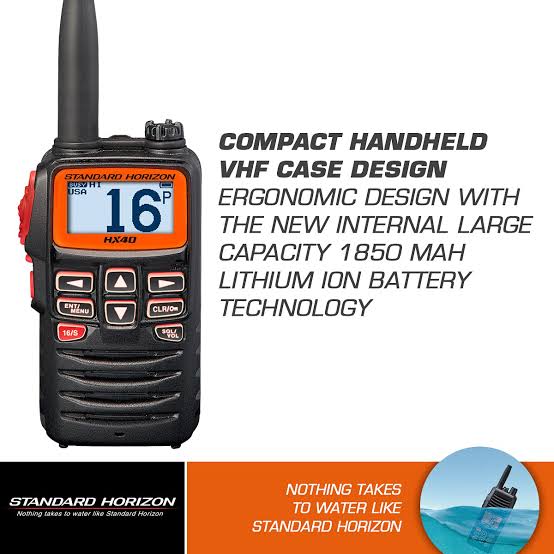 Standard Horizon HX40 Ultra Compact 6W Handheld VHF Radio with FM Receiver