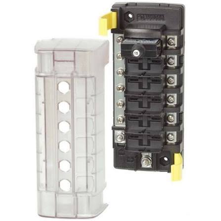 Blue Sea Systems 6-Circuit DC Circuit Breaker Block with Ground | BSS-5052