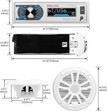 Boss Audio MCK632WB64 Marine Audio Kit — Receiver, 2 Pairs 6.5" Speakers & Antenna, White (153-MCK632WB64)