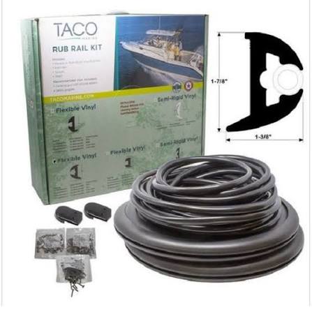 TACO Flex Vinyl Rub Rail Kit – 50 ft., Black (V113426BBK502)