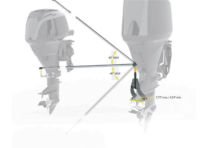 EZ-Steer EZUKIT310002 Universal Auxiliary Outboard Steering Kit – 23–26" C-C, 3" Offset