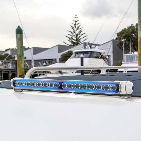 Hella Sea Hawk-470 LED Light Bar – Blue Edge Light, White Housing (958140531)
