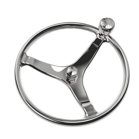 Lewmar SWR 15.5" Stainless Steering Wheel – 316 SS, Deep Dish, Non-Magnetic, 1/2" UNC Nut Set