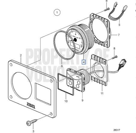 Volvo Penta Tachometer Kit | OEM EVC Instrument | Part 21628159
