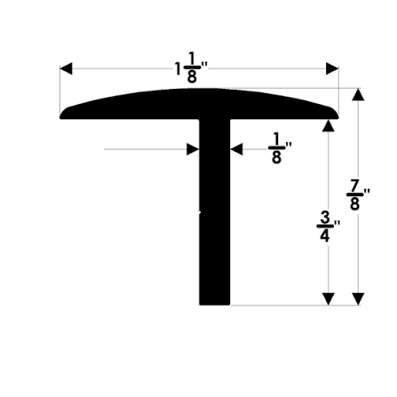 TACO Aluminum T-Hatch Trim 3/4" x 1-1/8" x 12 ft. (A500304TAL12)