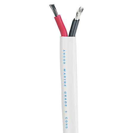 16/2 AWG Tinned Marine Boat Cable – Red/Black, White Jacket, 100'