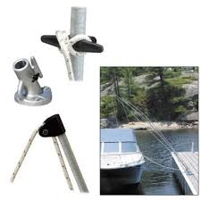 Dock Edge 3120F Howell Mooring Whips – Pair with Cast Aluminum Bases & Roller Tips