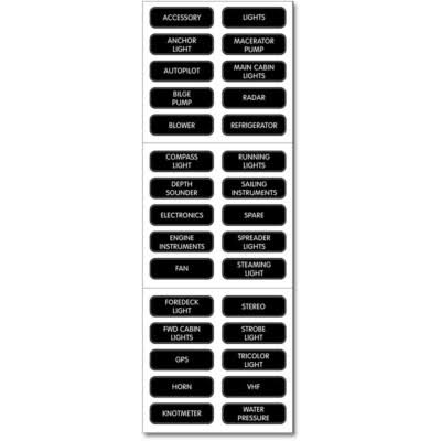 Blue Sea Systems DC Basic Label Set 30 Pack - BSS-8030