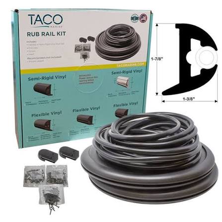 TACO Flexible Vinyl Rub Rail Kit – 50 ft., Black (V110809BBK502)