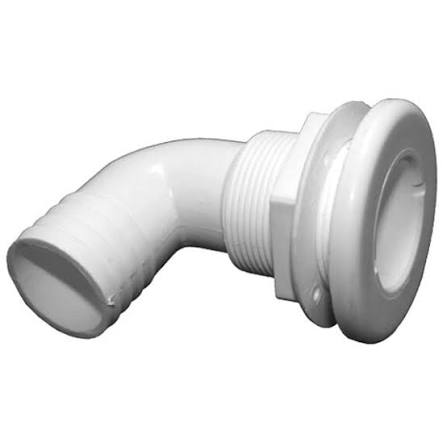 T-H Marine 90° Thru-Hull Fitting – 1-1/8" Barb, Threaded, Overflow Drain