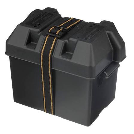 Seachoice 22080 Marine Battery Box with Lid & Strap – Group 27, Black