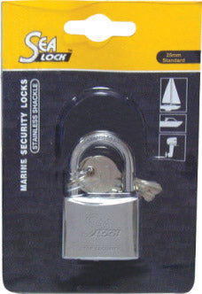 SeaLock Marine Padlock - 25mm (63/64") - Chrome Plated Brass - Stainless Steel Shackle