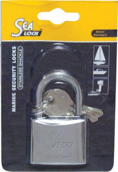 SeaLock Marine Padlock - 40mm (1-37/64") - Chrome Plated Brass - Stainless Steel Shackle