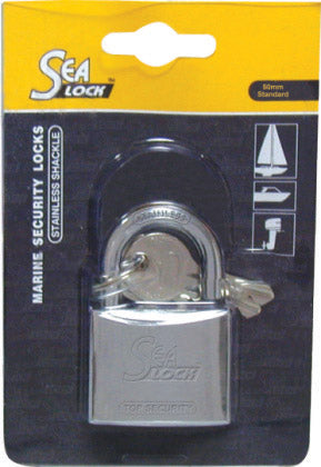 SeaLock Marine Padlock - 50mm (1-62/64") - Chrome Plated Brass - Stainless Steel Shackle