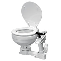 LT-0 Marine Manual Toilet - Compact Size - Porcelain Bowl - Above/Below Waterline - Reversible Pump