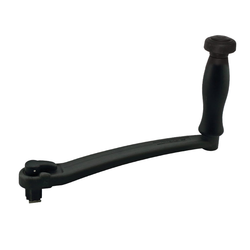 Lofrans' Winch Handle, Anodised Aluminium, with lock and speed handle, 8'' (20 cm), Black