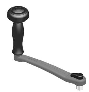 Lofrans' Winch Handle, Anodised Aluminium, with lock and speed handle, 10'' (25 cm), Black